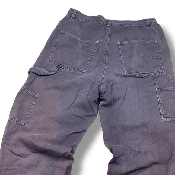 Garage Wmns Carpenter Pants Size 5 Brown Cotton Workwear Relaxe Faded High Waist - Picture 7 of 10